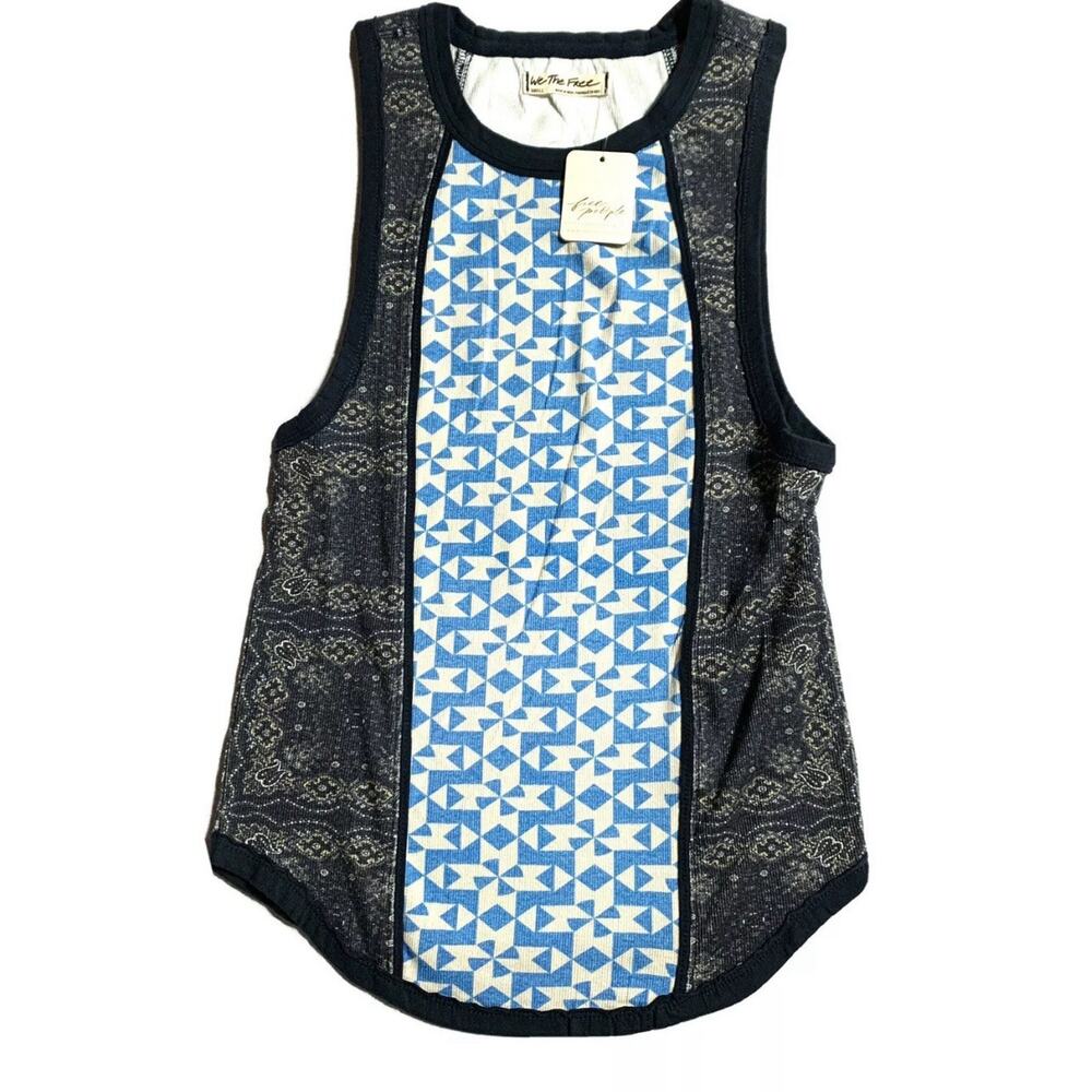 NWT We The Free Top Too Hot To Handle Tank Blouse Printed Size Large Free people